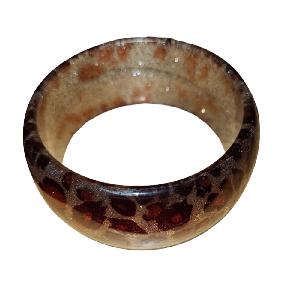 6" Leapard Print Fashion Acrylic Bangle Lot 5